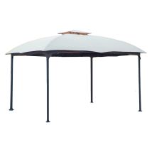 Gazebo 'Utah' 3,3 x 3,3 m in metallo grigio scuro con telo in poliestere – Tenda da giardino per eventi all'aperto