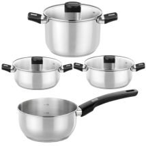 Kochgeschirrpaket Deelite Monix M240001/ Stielkasserolle Ø14cm/ Töpfe Ø24cm/ Pfannen Ø20 - 24cm/ Edelstahl/ Induktionsgeeignet