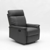 Poltrona Relax Reclinabile Con Poggiapiedi In Similpelle Design Aurora - Grigio