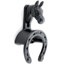 Appendibriglie in ghisa a forma di cavallo e ferro di cavallo – Altezza 19cm x Larghezza 10.5cm – AMAHORSE