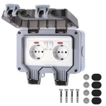 Toma De Corriente Impermeable Para Exterior, 16 A, Ip66, Con Interruptor, Caja De Conexiones Impermeable, Interruptor De Doble Pared Impermeable Para 