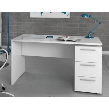 Schreibtisch im Kit 138 x 60 x 74 cm – Melaminbeschichtete Spanplatte – Mit 3 Schubladen – Undurchsichtige weiße Farbe