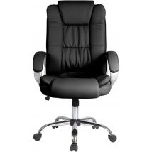 Romo - Silla Oficina New York Con Reposabrazos, Altura Regulable Y Diseño Ergonómico. Piel Sintética Negra