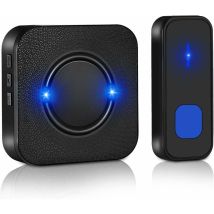 Wireless Doorbell, 300 Meters Door Bell Ip55 Waterproof Electronic Chime, Waterproof Chime Kit With 1 Plug-in Receiver, 55 Melodies 5-level Volume, 