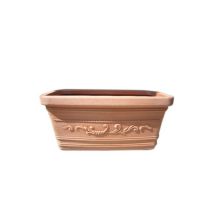 Caja de plástico festoneada 80x39x35 cm para plantas - Resina para balcones y terrazas