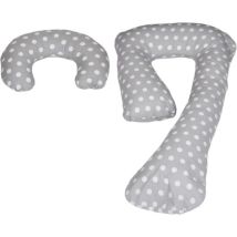 Viking Choice - Cojín De Lactancia - Cojín De Embarazo - Set - 100% Algodón - 235 Cm - Gris Con Estampado De Lunares Blancos