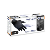 Guantes De Nitrilo Reflexx R78 Sin Polvo, 100 % Libres De Látex, 4 G, Categoría 3, 100 Unidades, L