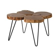 Tavolino Da Salotto In Legno Di Acacia 60x60x45 Laccato Naturale Lounge Collection 24
