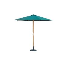 Out&out Original - Mint Essentials Bali - Wooden Parasol - 2.95m - Hunter Green Weatherproof Fabric
