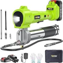 Akku Fettpresse, [super Effizient] Elektrische Fettpresse Kit Mit 2 Batterien Und Ladegerät, 39,4” Schlauch Und Fettpresse Mundstück, 10000 Psi 