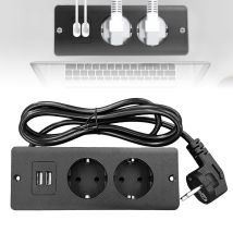 Prise Encastrable Avec Usb C 20 W, 2 Prises De Table Avec Usb A Et Type-c, 4 En 1, Plateau De Table, Triple Prise Encastrée Avec Câble D'Extension De 
