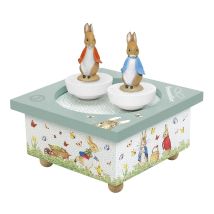 Trousselier - Peter Rabbit - Carillon Danzante - 2 Figure Rimovibili - Facile Da Usare - Menuet De Mozart - Colore Verde - 2 Pezzi