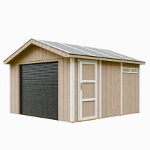 Garage Di Qualità Premium 13 M² - L378xl412 Cm - Garage Per Moto, Biciclette, Macchine Da Giardinaggio - Costruzione Con Pannelli Lp Smartside - 