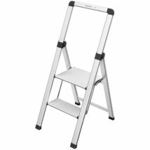 SELEKTA Trittleiter DK40 – 2-stufig – Aluminium – 1160 mm – 2,46 m – bis zu 150 kg