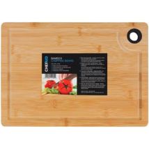 Chef Aid Planche À Découper Bambou 35 X 25 X 1,5 Cm – Planche De Cuisine Stable Avec Rainure À Jus Et Pieds Antidérapants Pour Viande Légumes Fruits 