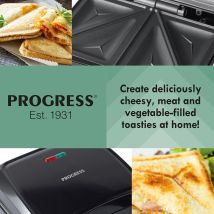 Progress Triangles Tostadora De Sándwiches Negra 750 W