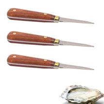 Chevalier Diffusion 3 Coltelli Per Ostriche Con Manico In Legno 16 Cm