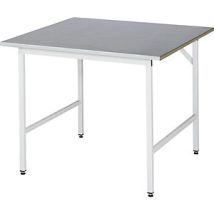 Mesa de trabajo regulable 800-850 mm – Chapa de acero galvanizado – Carga máxima 300 kg – Grosor 25 mm – Color gris RAL 7035