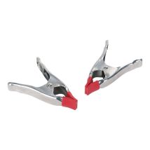 Abrazadera de resorte 150 mm – Acero brillante – 2 unidades – Terminales antideslizantes