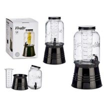 Caraffa In Vetro Trasparente Vivalto Nero Trasparente Metallo Cristallo Plastica 3,8 L Refrigeratore