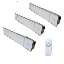 Pack De 3 Chauffages Infrarouge 500-1000-1500w Façade Verre Blanc 230v Avec Telecommande Io Homecontrol Ip65 Infraglas Ihg15sio
