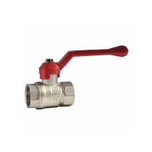 Valvola a sfera FF 3/8' – Ottone nichelato – Leva in lega – Passaggio interno totale – AGLAIA