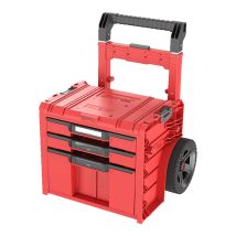 Qbrick System Pro Cart 2.0 Plus Cajón 3 Rojo Ultra Hd Custom Caja Móvil Con Ruedas 520 X 415 X 660 Mm 12 L 2x 4,5 L Asa Telescópica Doble Extraíble