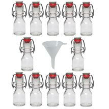 Viva Haushaltswaren, Set Da 12 Bottiglie Di Vetro Da 50 Ml Con Chiusura A Clip