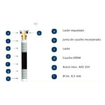 Latiguillo Sanitario Mh 3/8-3/8'-40cm 20b 110o Inox