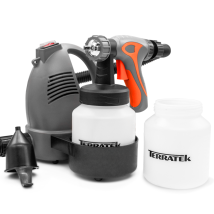 Terratek - 650w Electric Hand Held Paint Sprayer, 2 X 800ml Paint Pots, Paint Fence Sprayer
