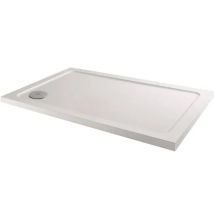 Hydrolux - Modern Rectangle Shower Tray 1200 X 700mm Low Profile Slimline Lightweight White