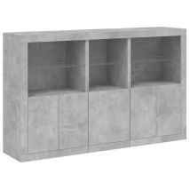 Credenza Credenza Cassettiera Armadio Portaoggetti Organizer Cucina Soggiorno Soggiorno Con Luci A Led 162 X 37 X 100 Cm Grigio 020029978
