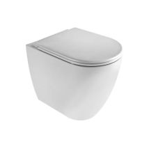 Wandbündige Keramikvase 35,5x53,5 Glänzend Weiß - Azzurra Ceramica Comoda - Mit Toilettensitze Soft