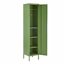 Green Metal Locker Storage Cabinet Cupboard Retro Vintage Narrow 4 Tier 180