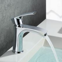 Mumu - Miscelatore Monocomando Per Lavabo, Corpo In Ottone Cromato, Rubinetto Per Bagno, Rubinetto Per Bagno, Rubinetto Per Lavabo In Ottone, Altezza 