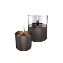 Set Con 2 Candele Da Tavolo Ricaricabili Lilly 8 &10 Gun Metal Tenderfuel