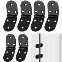 [never Used] 6-piece Flat Hinge Set, Invisible Hinge, Screw-on Hinge For Furniture, 180-degree Round Screw-on Hinges, For Cupboard Doors/small Doors/