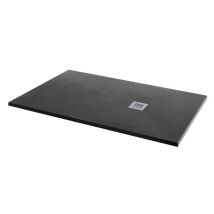 Mx - Minerals Jet Black Slate Effect Rectangular Shower Tray 1600mm X 800mm