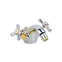 Gattoni Rubinetteria - Robinet De Bidet Monotrou Avec Double Levier De Couleur Chrome Doré Gattoni Calypso 5931/recd Chromè-or