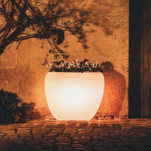 Vaso Luminoso Lampada Giardino Da Esterno 57x31 H 80 Mod. Heart Led Luce Bianca