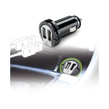USB-Autoladegerät Dual – 2x USB 2.0 Anschlüsse – 12/24 V – Schwarz