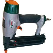 Clavadora neumática F18 – Clavo 1,2 mm – Capacidad en hierro 10-50 mm – Capacidad en acero 10-40 mm – Maletín incluido