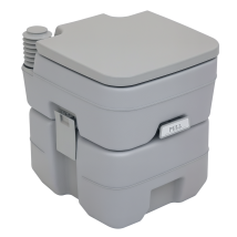 Toilette De Camping Portable 20 L, Chasse D’eau, Réservoir Gris, Sanitaire Extérieur, Pratique Et Portable