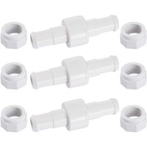 Komiro - D20 Set Of 3 Rotating Connectors For Garden Hose With 6 D15 Fittings Compatible With Zodiac Polaris 180 280 380 Pool Cleaner Robot