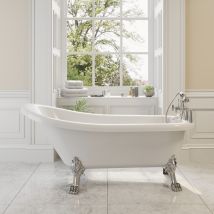 Freestanding Traditional Bath Acrylic - 1550mm Buxton Single Ended With Dragon Feet