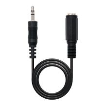 Nanocable 10.24.0203 - Stereo-audiokabel, Jack 3.5/m-jack 3.5/h, Stecker-buchse, Schwarz, 3m, 3mts