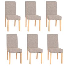 Hhg - Lote De 6 Sillas De Comedor Silla De Cocina Littau, Textil, Gris, Patas Claras
