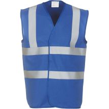 Gilet haute visibilité – 100% polyester – Bleu royal – Taille vêtement, Norme EPI