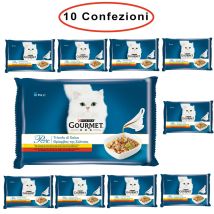 Purina Gourmet Perle Umido Gatto Trionfo Di Salsa Manzo & Pollo 10 Confezioni Da 4 Buste Da 85 Grammi