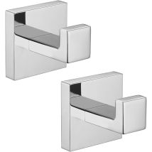 Ccykxa - Set Di 2 Ganci Da Bagno, Ganci Per Asciugamani Da Bagno, Ganci Quadrati In Acciaio Inox Per Vestiti, Asciugamani, Cappotti, Accappatoi, 
